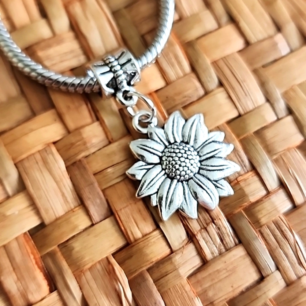Sunflower Charm for European Style Bracelets Fits Pandora Systems#1